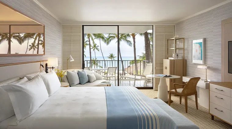 Cleaned and sanitized luxury hotel guestroom on Oahu maintained by Renue Hawaii