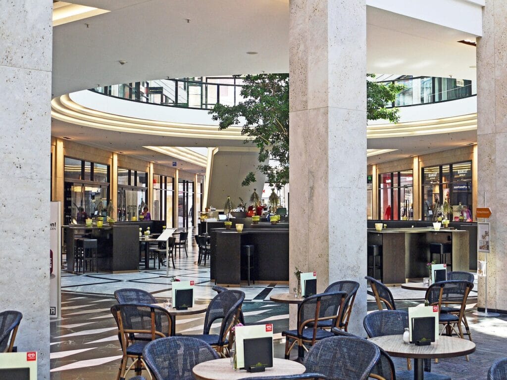 Professional deep cleaning and restoration of a luxury hotel marble lobby floor in Hawaii.